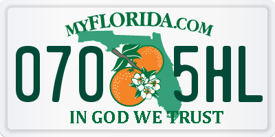 FL license plate 0705HL
