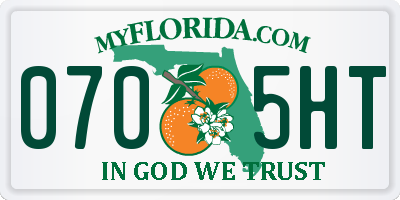 FL license plate 0705HT