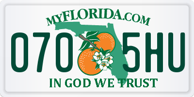FL license plate 0705HU