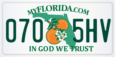 FL license plate 0705HV