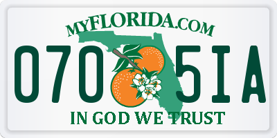 FL license plate 0705IA