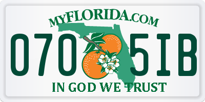 FL license plate 0705IB