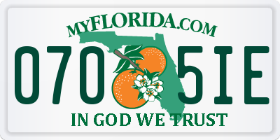 FL license plate 0705IE