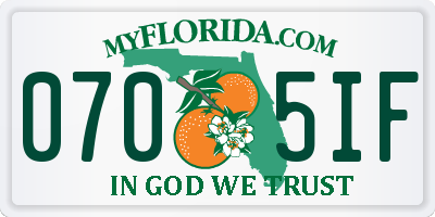 FL license plate 0705IF