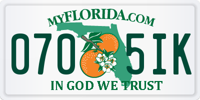 FL license plate 0705IK