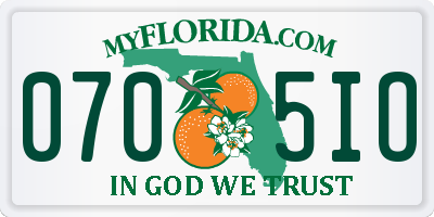 FL license plate 0705IO