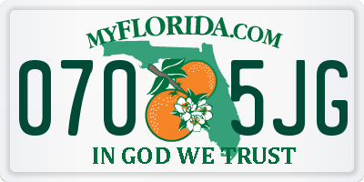 FL license plate 0705JG
