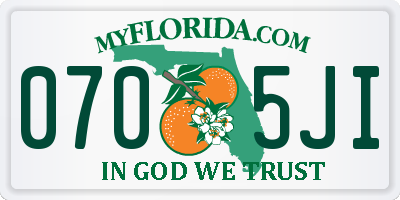 FL license plate 0705JI