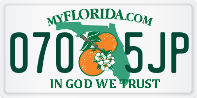 FL license plate 0705JP