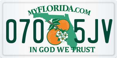 FL license plate 0705JV