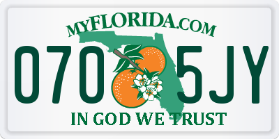 FL license plate 0705JY