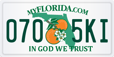 FL license plate 0705KI
