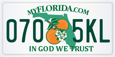FL license plate 0705KL