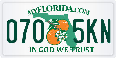 FL license plate 0705KN