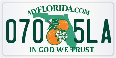 FL license plate 0705LA