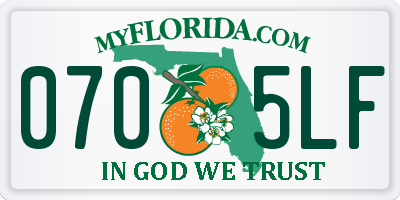 FL license plate 0705LF