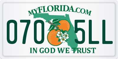 FL license plate 0705LL
