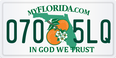 FL license plate 0705LQ
