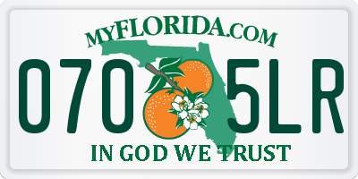 FL license plate 0705LR