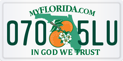 FL license plate 0705LU