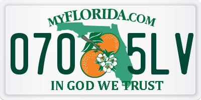 FL license plate 0705LV