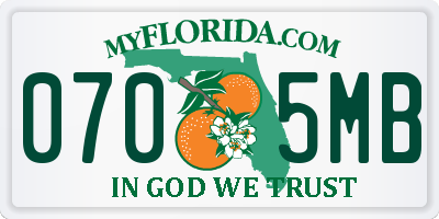 FL license plate 0705MB