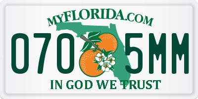 FL license plate 0705MM