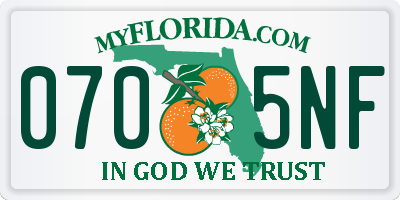 FL license plate 0705NF