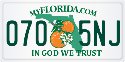 FL license plate 0705NJ