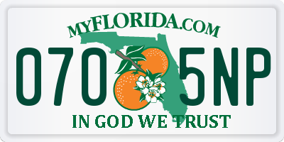 FL license plate 0705NP