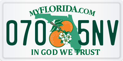 FL license plate 0705NV