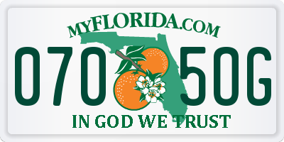 FL license plate 0705OG