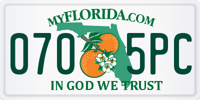 FL license plate 0705PC