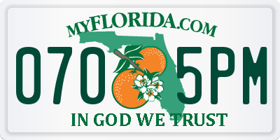 FL license plate 0705PM
