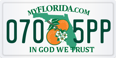 FL license plate 0705PP