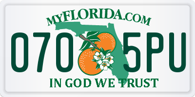FL license plate 0705PU