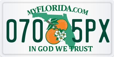FL license plate 0705PX