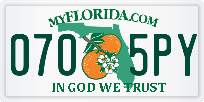 FL license plate 0705PY