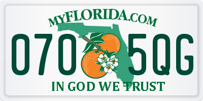 FL license plate 0705QG