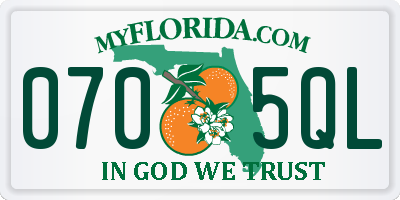FL license plate 0705QL