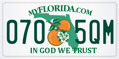 FL license plate 0705QM