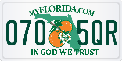 FL license plate 0705QR