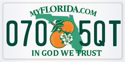 FL license plate 0705QT