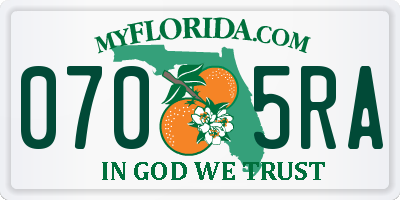 FL license plate 0705RA
