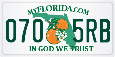 FL license plate 0705RB