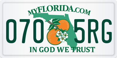FL license plate 0705RG