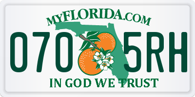 FL license plate 0705RH
