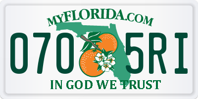 FL license plate 0705RI