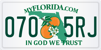 FL license plate 0705RJ