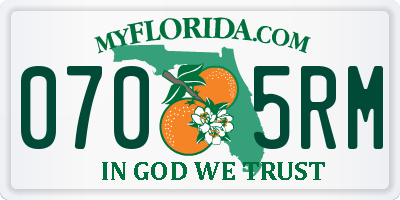 FL license plate 0705RM